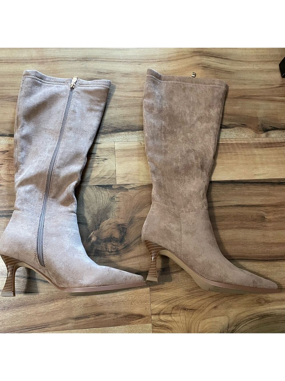 Women's Tan Suede Knee High Boots Size 5.5 - Picture 7 of 12